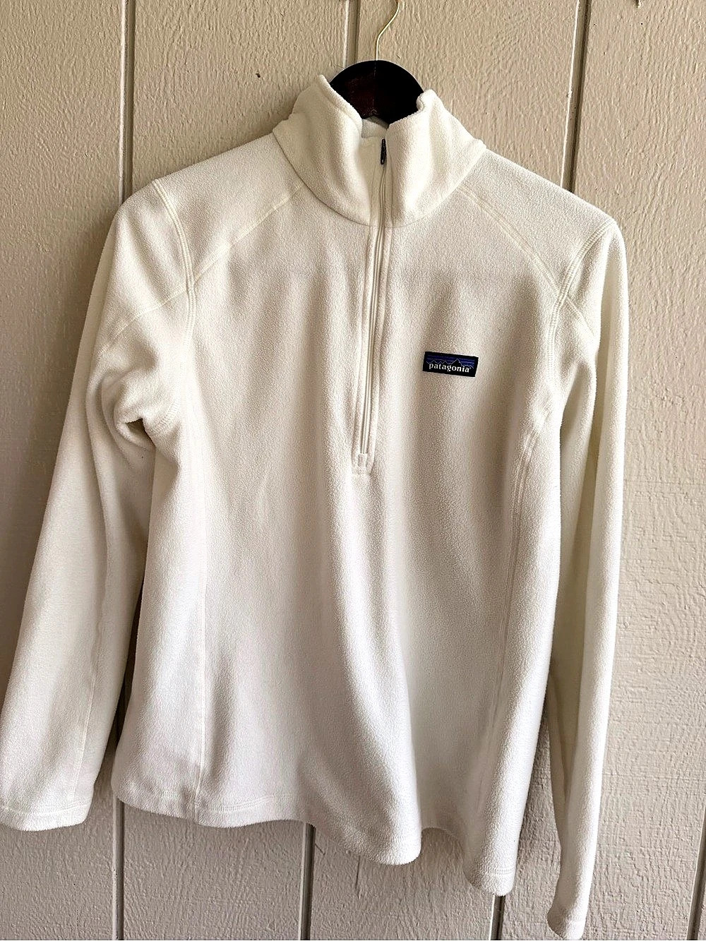 Patagonia Women’s M Micro D Quarter Zip Fleece Pullover Birch White 26278